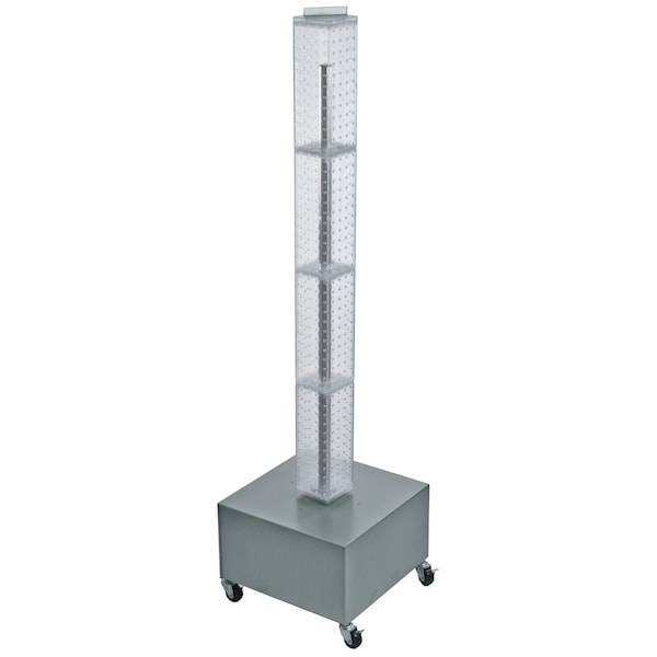 Four-Sided Pegboard Floor Revolving Display Panel Size: 4"W x 48"H